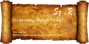 Szarvasy Renátó névjegykártya