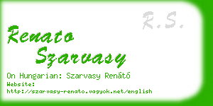 renato szarvasy business card