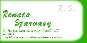 renato szarvasy business card